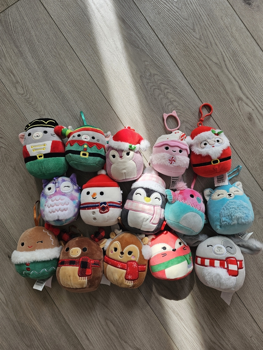 Squishmallows Plush Christmas Ornament & Keychain‎ Lot of 15